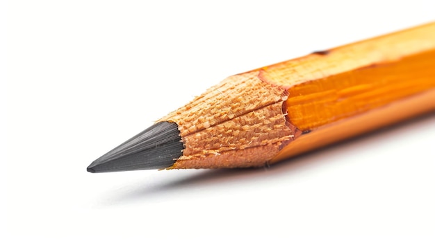 Closeup of a sharp wooden pencil with a black graphite lead