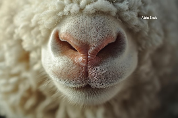 Photo closeup of a sheeps nose