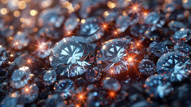 Photo closeup of shimmering diamond with glowing effects