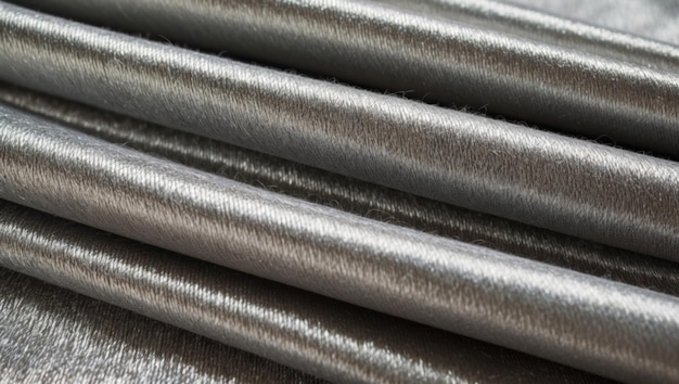 Closeup of shiny metallic fabric ideal for fashion and textile design