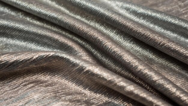 Closeup of shiny metallic fabric ideal for fashion and textile design