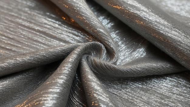 Photo closeup of shiny metallic fabric ideal for fashion and textile design