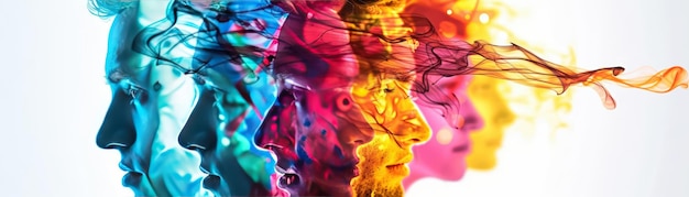 A Closeup Shot of a Abstract group of people with modern colorful gradients