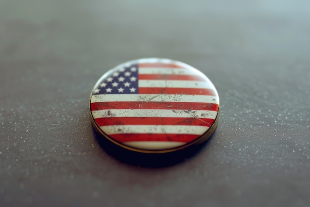 Photo a closeup shot of an american flag button