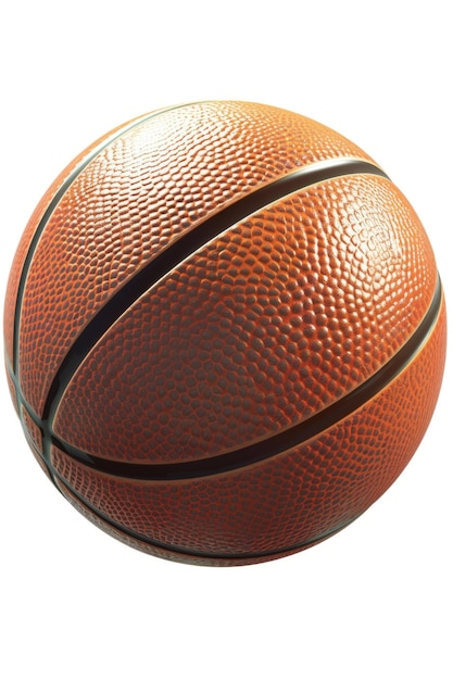 Closeup shot of a basketball on a white background Perfect for sports and fitness concepts