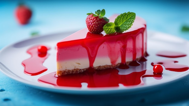 Closeup Shot of Beautiful Cheesecake with Creamy Texture