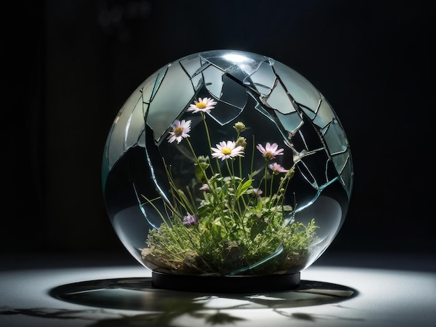 a closeup shot of a beautiful flower in a vase on a black background close up shot of a beautif