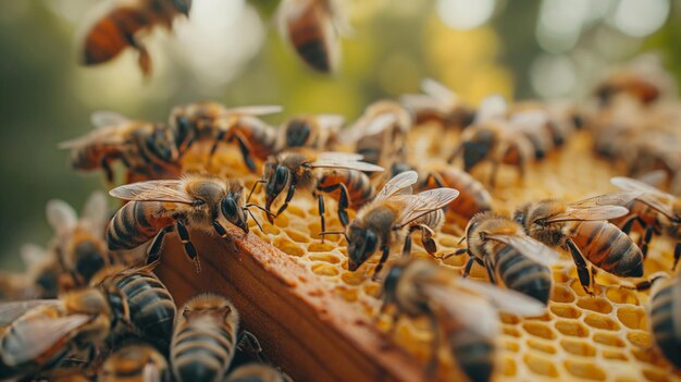 Photo a closeup shot of a beehive emphasizing the importance of pollinators in maintaining healthy ecosystems