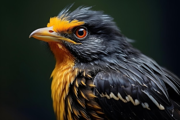 closeup shot of a black bird