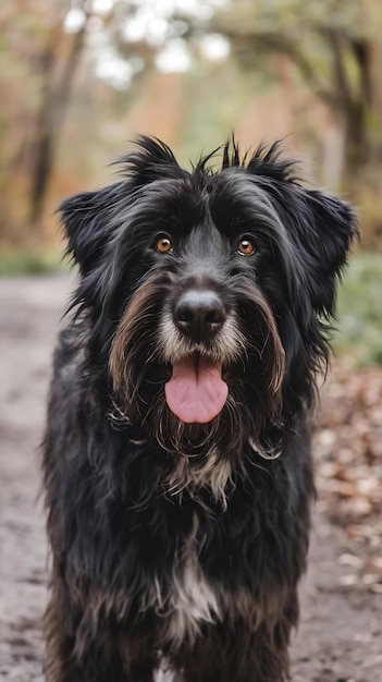 Closeup shot of a black dog