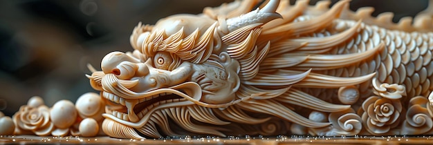 Closeup shot capturing intricate detail of traditional Chinese craft artwork architecture