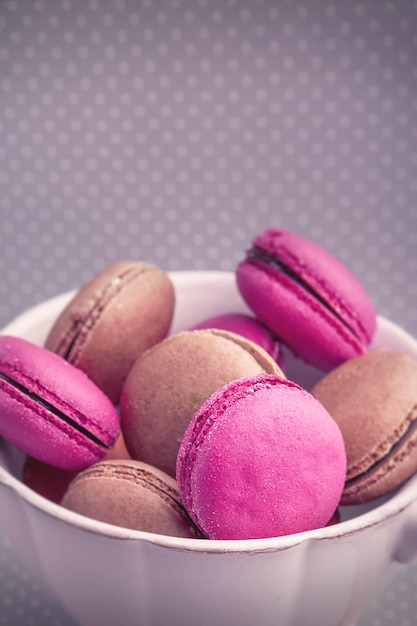 Closeup shot of colorful macaroons