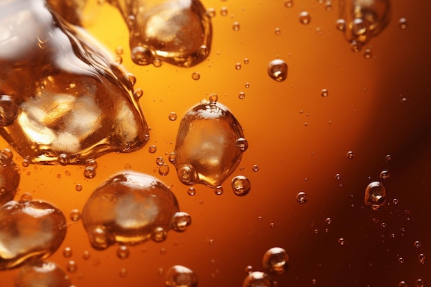 Closeup shot of condensation on a glass of iced tea