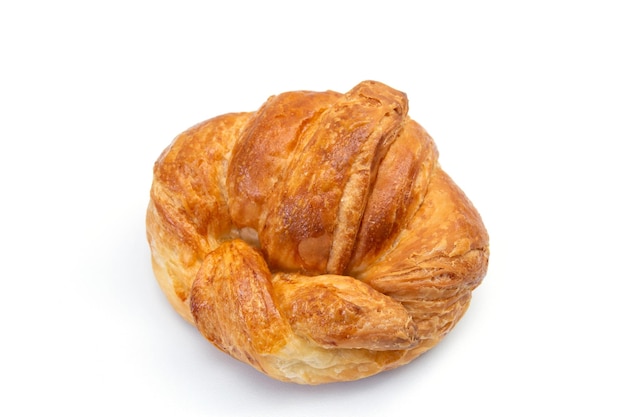 Closeup shot of Croissant on white background