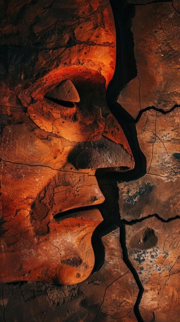 A Closeup Shot of a Cybercultural cave paintings primitive diverse art