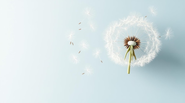 Photo a closeup shot of a dandelion with seeds drifting away symbolizing nature39s beauty and the cycle of