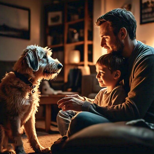 Photo a closeup shot of a dog and its owner sharing a loving moment