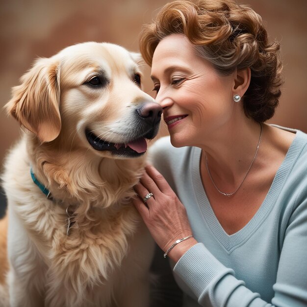 Photo a closeup shot of a dog and its owner