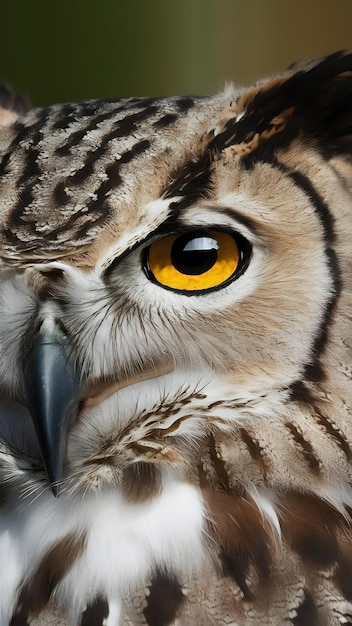 Photo closeup shot of the eye of a eurasian eagle owl in daytime