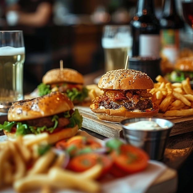 Closeup shot of fast food items