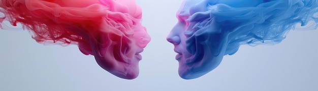 Photo a closeup shot of a flowing human rorschach symmetrical diverse inkblot colors