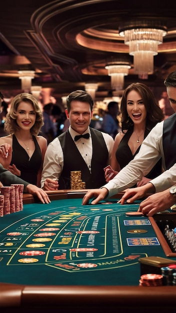 Closeup shot of a gaming table in one of las vegas casinos