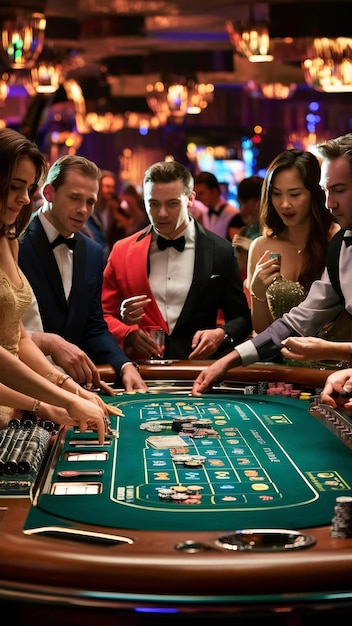 Closeup shot of a gaming table in one of las vegas casinos