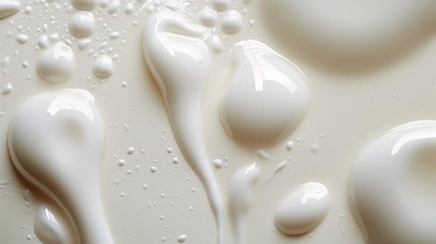 a closeup shot of a glass of milk with droplets of condensation forming on the surface AI Generative