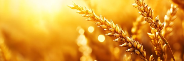 Photo a closeup shot of golden wheat stalks bathed in warm sunlight the image represents harvest