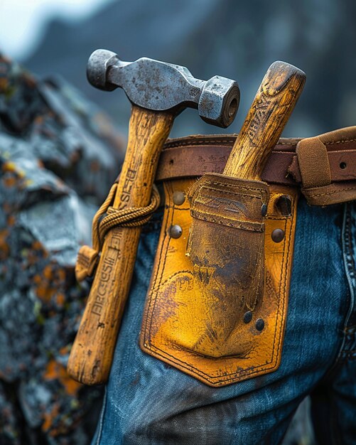 A CloseUp Shot Of Hammer Hanging From Wallpaper