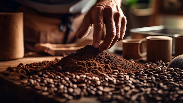 A CloseUp Shot of a Hand Meticulously Selecting the Perfect