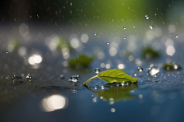 closeup shot of leaves covered with dewdrops