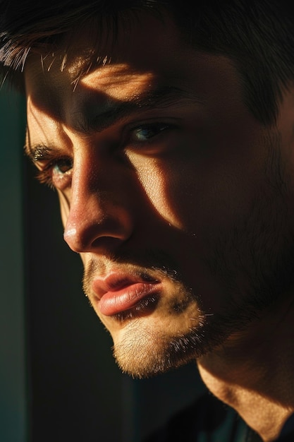 A closeup shot of a man wearing a tie