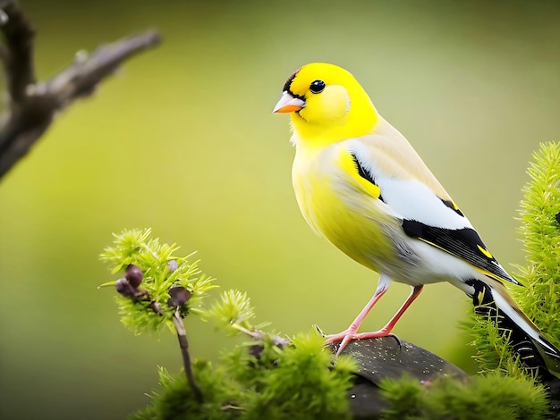 A closeup shot of the natural beauty of a Goldfinch bird