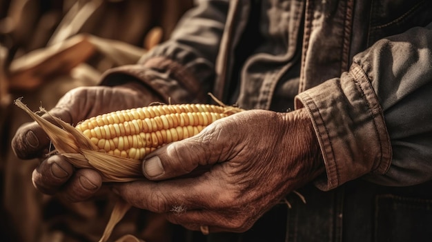 A closeup shot of a raw corn