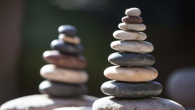 Closeup shot of a set of stones stacked on each other