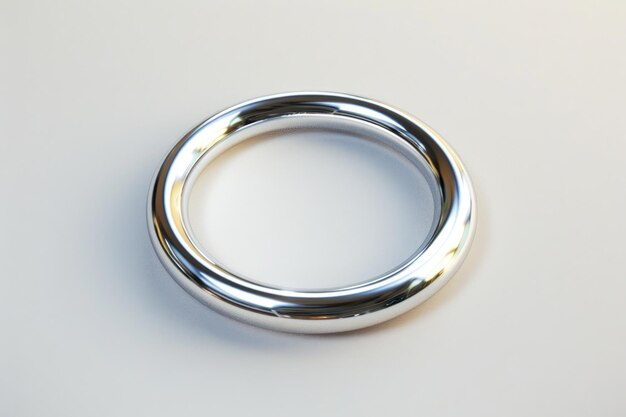 Photo a closeup shot of a silver ring sitting on a plain white surface