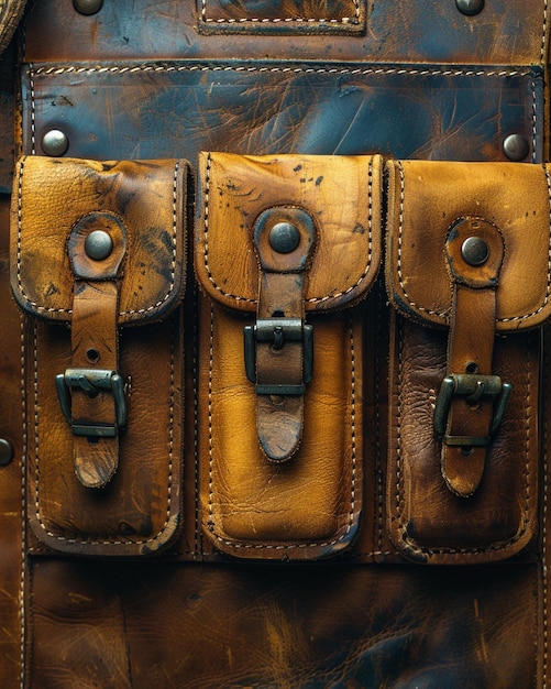 A CloseUp Shot Of Tool Belt Pockets Wallpaper