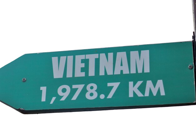 Closeup shots of directional signs pointing towards the enchanting destinations of the Vietnam