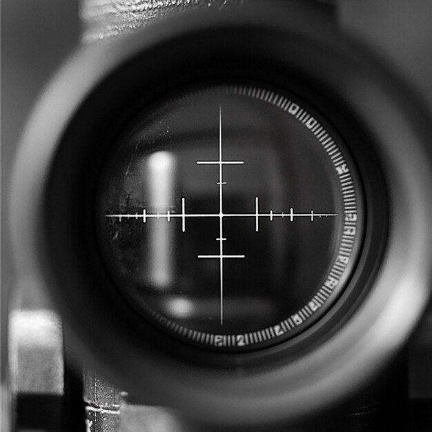 Photo a closeup of a sights reticle and its impact on aiming precision and target acquisition