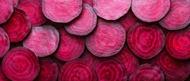 Closeup of Sliced Beetroot with a Vivid Crimson Hue