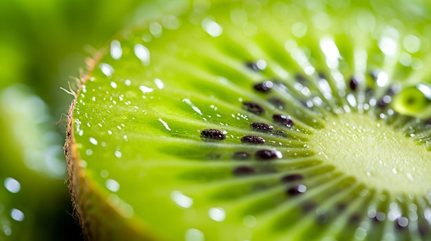 CloseUp of Sliced Kiwi Fruit Fresh Vibrant and Mouthwatering