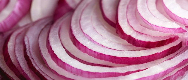 Closeup of Sliced Red Onion with Visible Layers