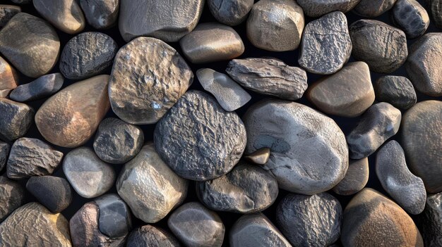 Closeup of Smooth River Rocks