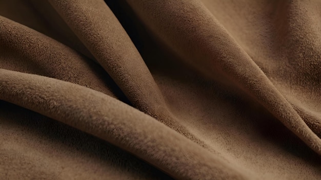 Photo closeup of soft brown microfiber fabric texture