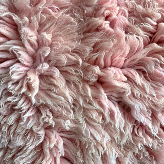 Photo closeup of soft pink fluffy fur texture for background or design elements