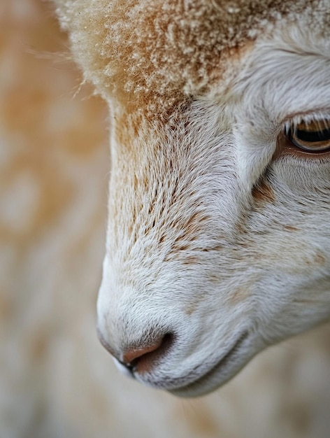 Photo closeup of a softfurred lamb natures gentle beauty