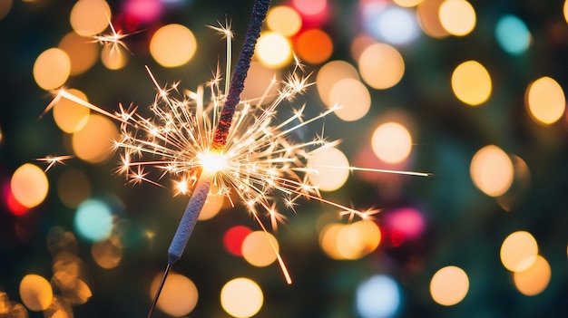 Photo closeup of sparklers glowing brightly for celebratory events and festivities