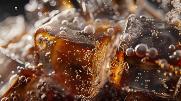 Photo a closeup of sparkling cola