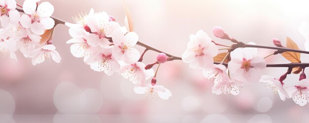 Closeup Of Spring Blossom Branches With Bokeh Effect